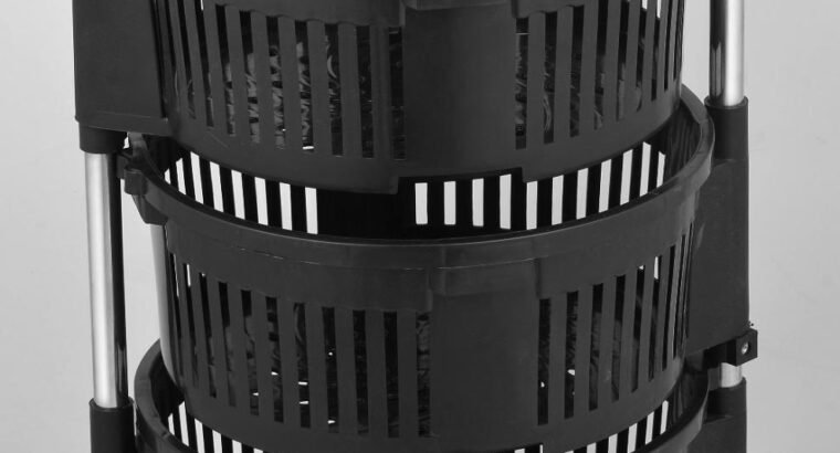 Black 3 Lier Rotating Fruit Basket with 4 Wheels