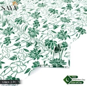 Premium Lawn Suit Green Floral 14 August Celebration