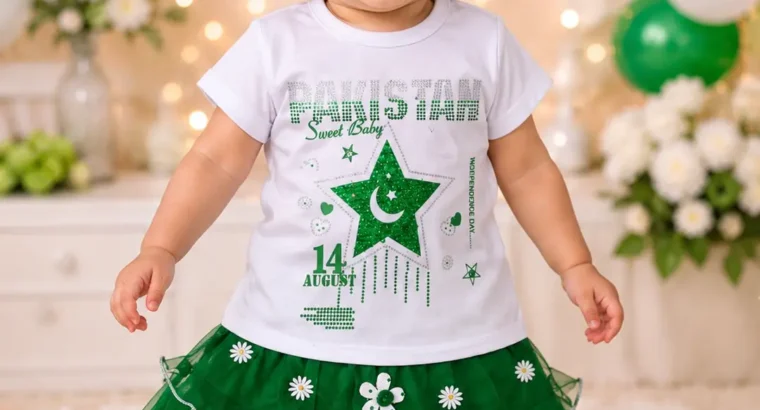 14th August Girl’s Fancy Embroidered Shirt and Skirt Set
