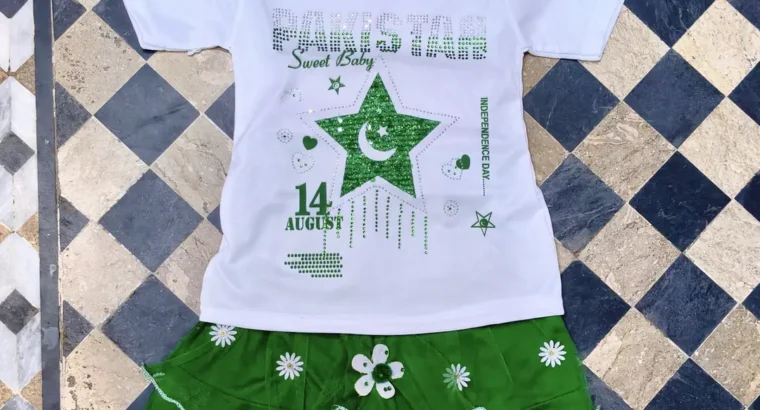 14th August Girl’s Fancy Embroidered Shirt and Skirt Set