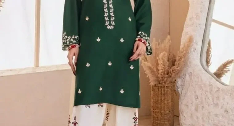 Green Embroidered Lawn Shirt and Cotton ...