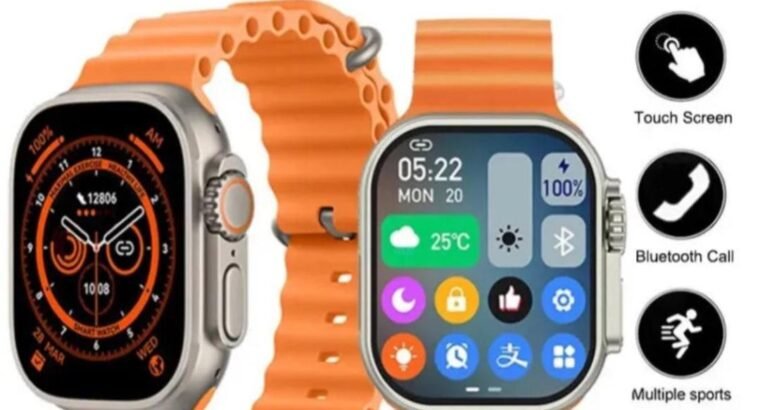 T10 Ultra 2 Smart Watch Orange Silicone Bluetooth 5 Fitness Tracker