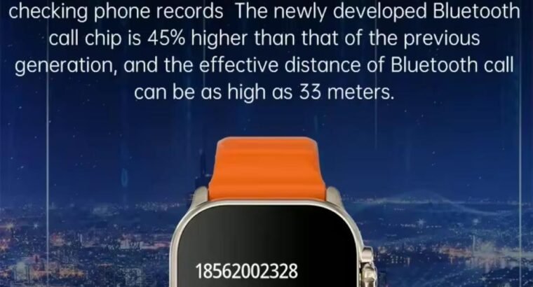 T10 Ultra 2 Smart Watch Orange Silicone Bluetooth 5 Fitness Tracker
