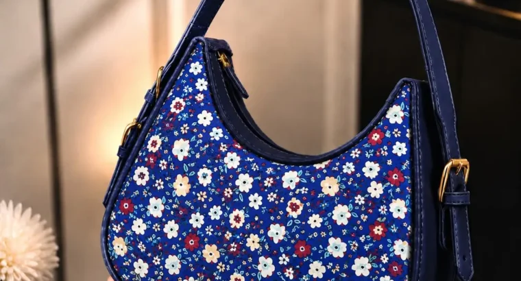 Floral Rexine Hobo Bag Adjustable Handle