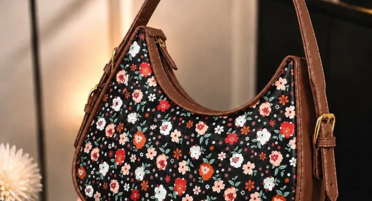 Floral Rexine Hobo Bag Adjustable Handle