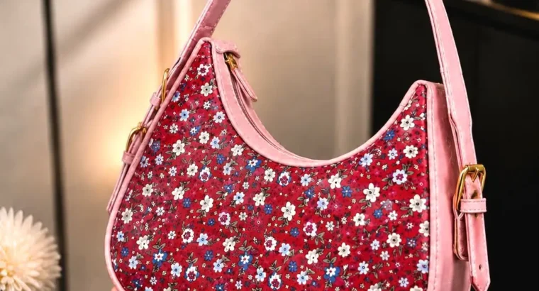 Floral Rexine Hobo Bag Adjustable Handle