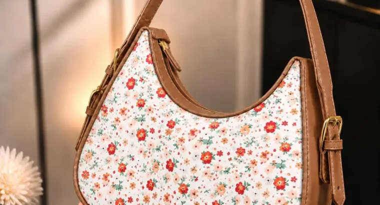 Floral Rexine Hobo Bag Adjustable Handle