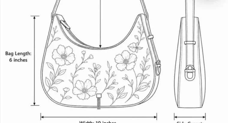 Floral Rexine Hobo Bag Adjustable Handle