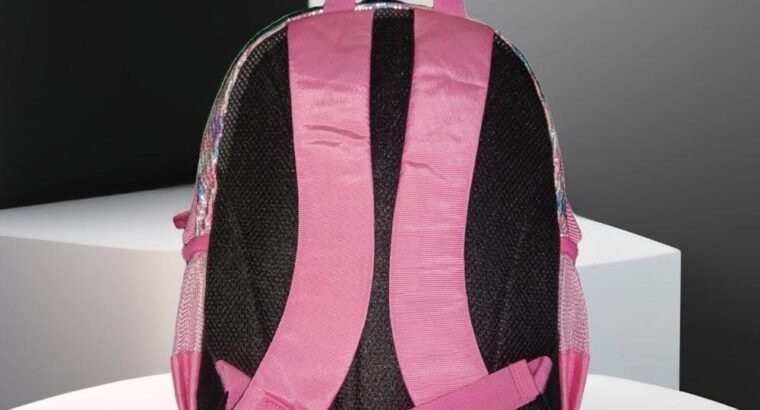 Kids Sequin Crown School Bag Pink Purple Silver