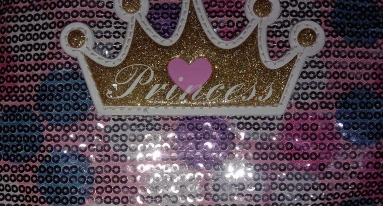 Kids Sequin Crown School Bag Pink Purple Silver