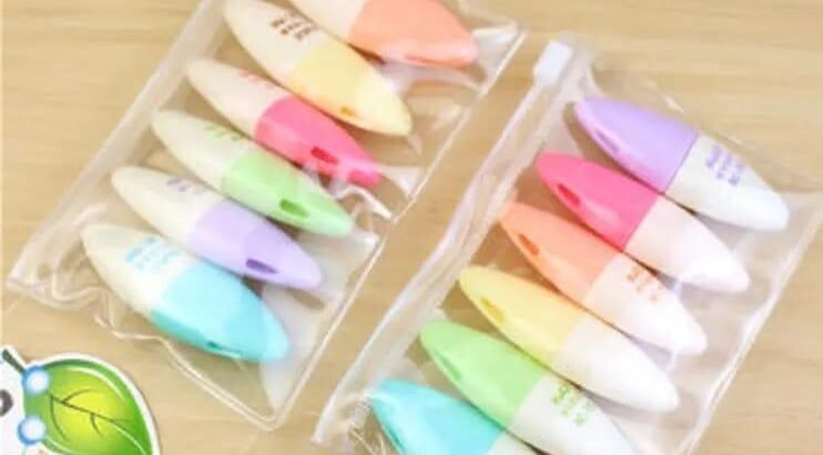 6 Pcs Colorful Highlighter Pens for School College