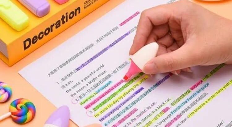 6 Pcs Colorful Highlighter Pens for School College