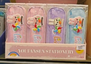 Back to School Kids School Pencil Pouch Pink Blue Purple Rexine