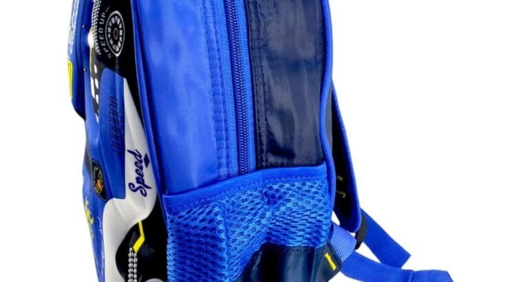 Back to School Blue Racing Car Design School Backpack for Boys