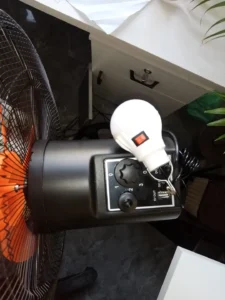 Portable Rechargeable Fan with Solar Plate, – 1 Pc, Reliable & Efficient fo