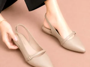 Elegant Slingback Pointed Toe Flats – 075 – Fawn