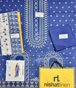 Stylish Blue Printed Suit for Women with Embroidery