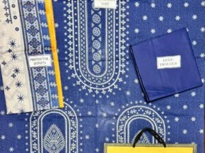 Stylish Blue Printed Suit for Women with Embroidery