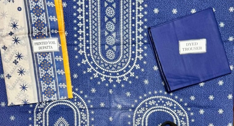 Stylish Blue Printed Suit for Women with Embroidery