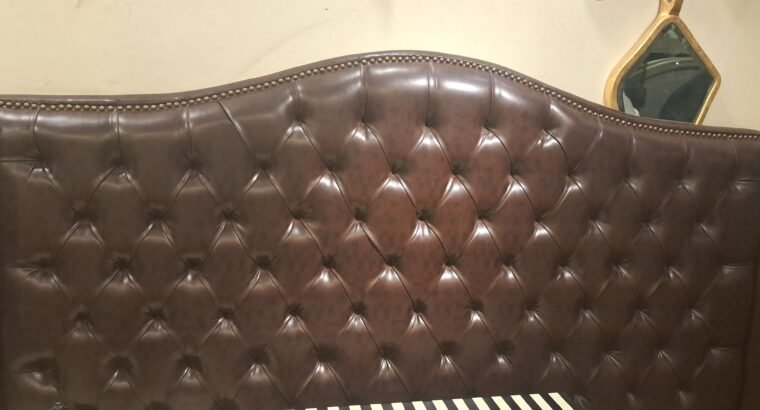 Luxury King Size Leather Bedroom Set – Premium Tufted Headboard