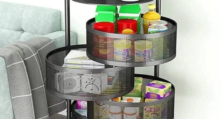 4-Tier Iron Fruit & Vegetable Rack with Wheels | Kitchen Storage