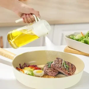 Glass oil sapry bottle use in kitchen