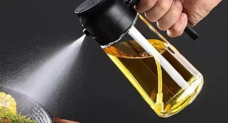 Glass oil sapry bottle use in kitchen