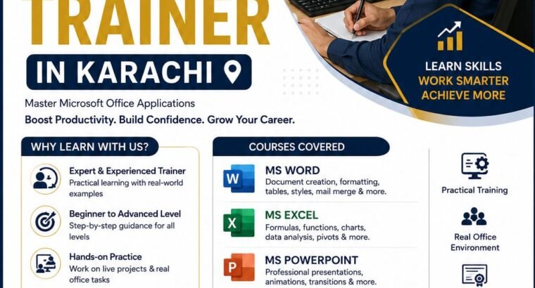 msoffice trainer in karachi lahore pakistan