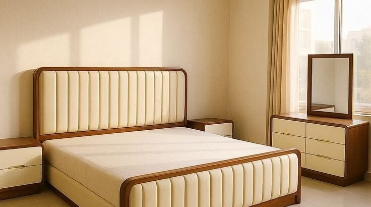 double bed two set table one dressing