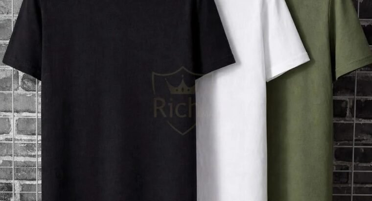 Premium Pack of 3 Crew Neck T-Shirts – White, Green and Black