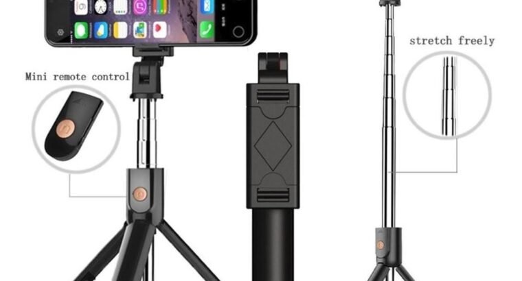 Foldable Selfie Stick with LED Light & Bluetooth Remote | Tripod Stand for