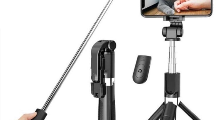Foldable Selfie Stick with LED Light & Bluetooth Remote | Tripod Stand for