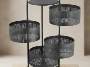 4-Tier Iron Fruit & Vegetable Rack with Wheels | Kitchen Storage