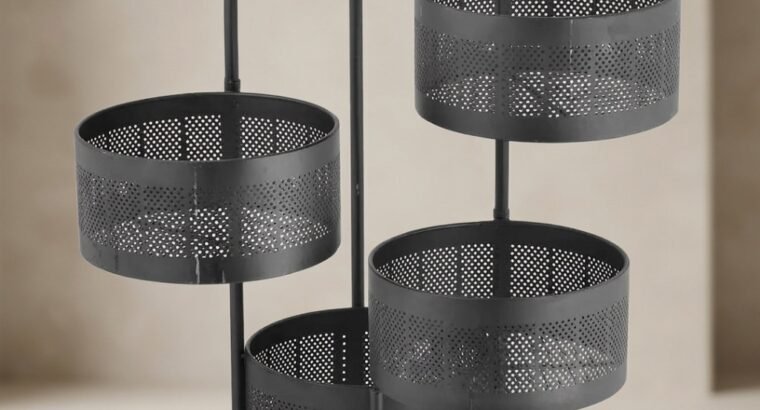 4-Tier Iron Fruit & Vegetable Rack with Wheels | Kitchen Storage