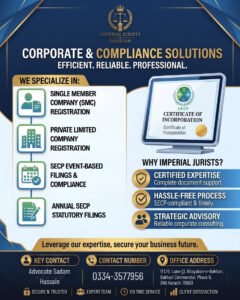 SECP Company Registration and Annual Compliance Filings | DHA Karachi