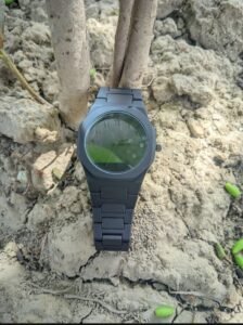 Men’s Black Carbon Fiber Style Watch – Stylish and Elegant
