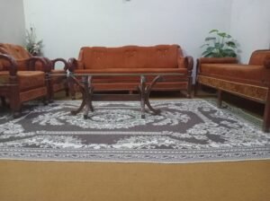 7-Seater (sheesham) Wooden Sofa Set with Center Table for Sale