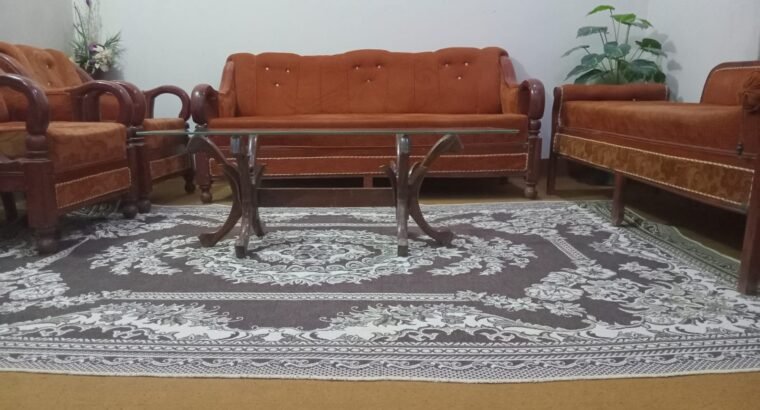 7-Seater (sheesham) Wooden Sofa Set with Center Table for Sale