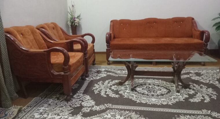 7-Seater (sheesham) Wooden Sofa Set with Center Table for Sale
