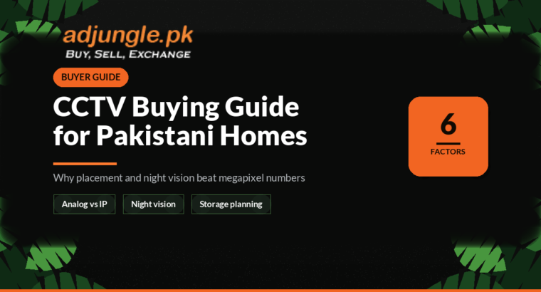 CCTV Buying Guide for Pakistani Homes (What Actually Matters)