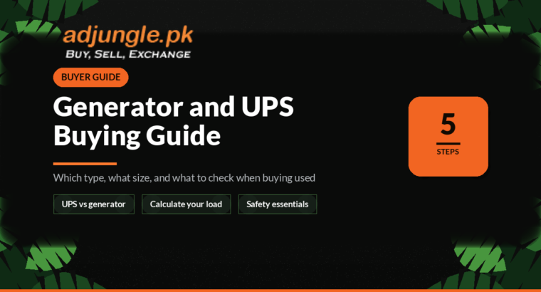 Generator and UPS Buying Guide for Pakistan (Sizing, Types and Used Checks)
