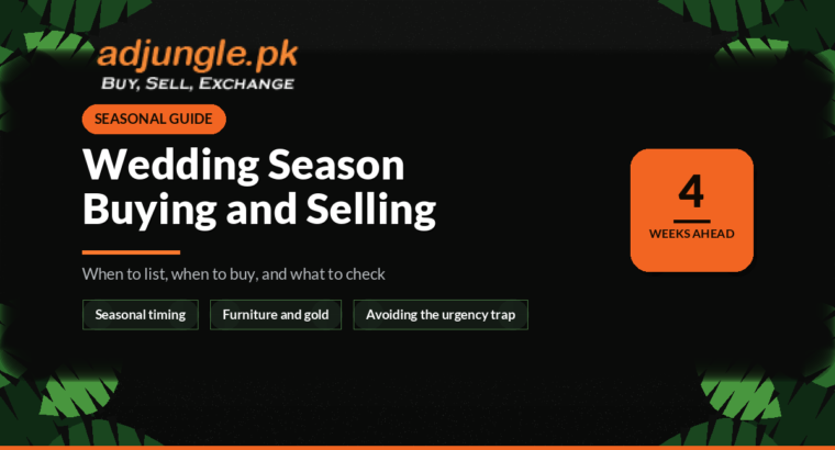 Wedding Season Buying and Selling Guide for Pakistan