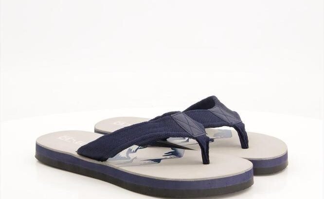 Stylish Flip Flops Grey Navy Foam Sole P...