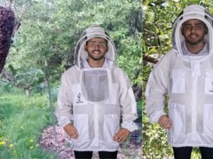 3-Layer Ultra Breeze Ventilated Beekeeping Jacket for Men with Veil