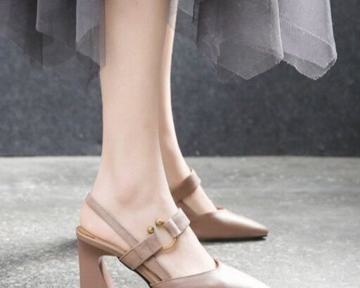 Summer New Back Empty Sandals Women’s Casual Square Horseshoe Heel Thick Hi