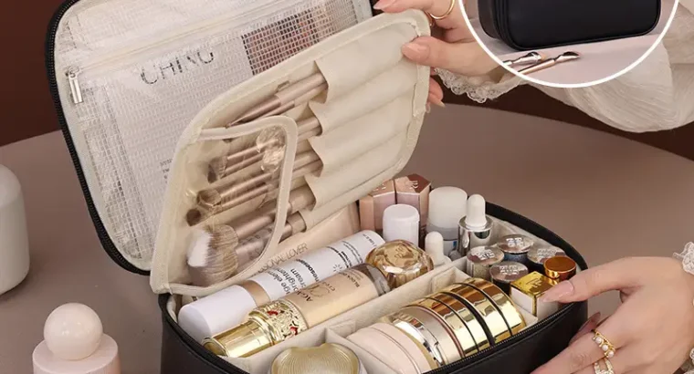 Split Cosmetic Brush and Beauty Kit Storage Box