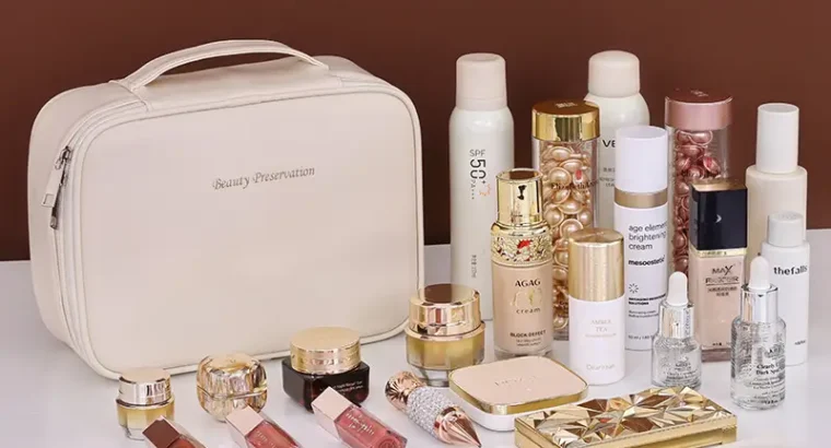 Split Cosmetic Brush and Beauty Kit Storage Box