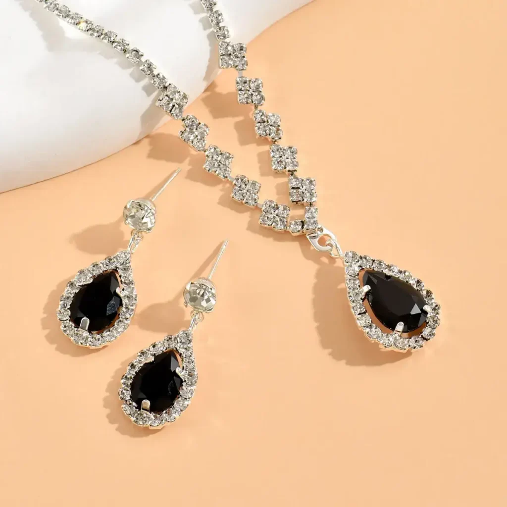 High – End Bridal Zircon Necklace and Earring Sets - photo 5