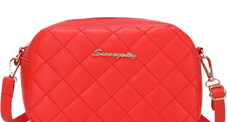Red Quilted Crossbody Bag for Women