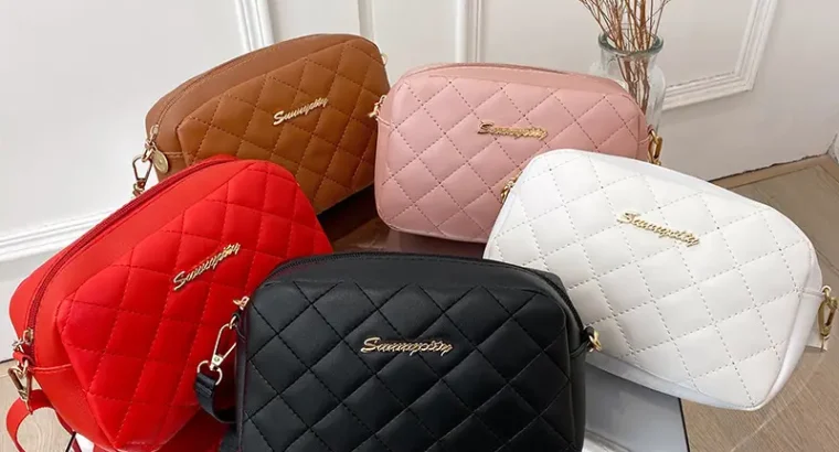 Red Quilted Crossbody Bag for Women
